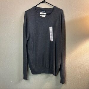 New St. John's Bay Sweater Men’s Gray Crew Neck Classic Knit Super Soft Size XL